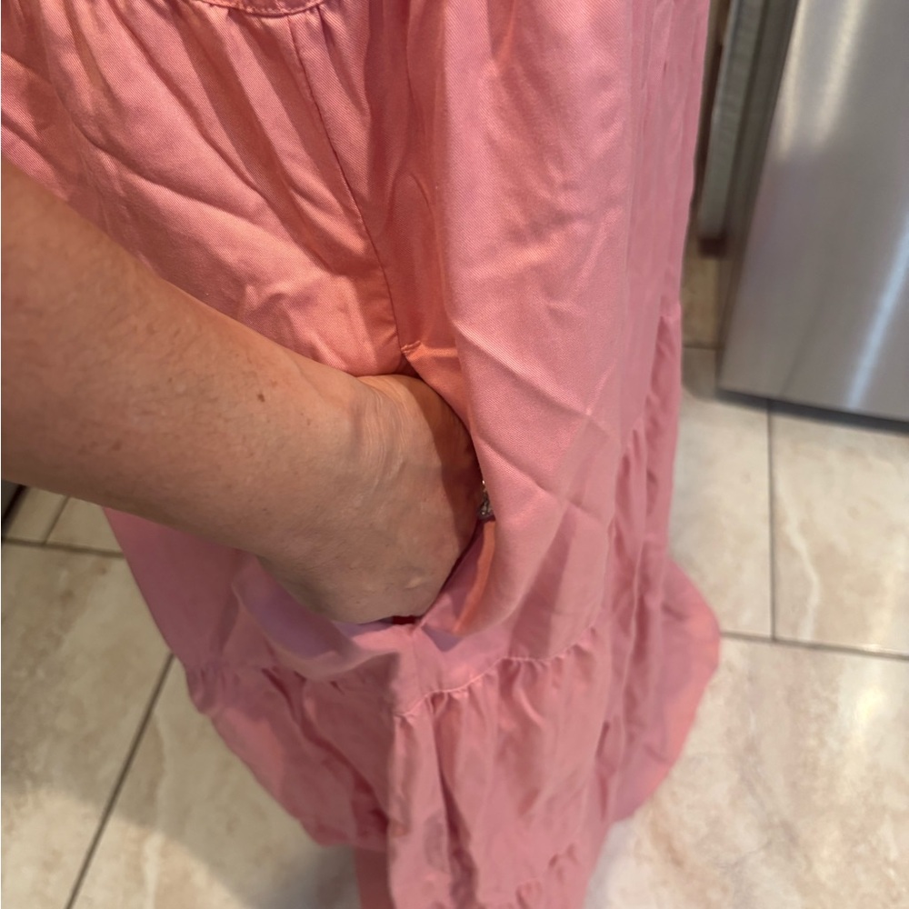Chic Pink Tiered Maxi Dress - Picture 4 of 8